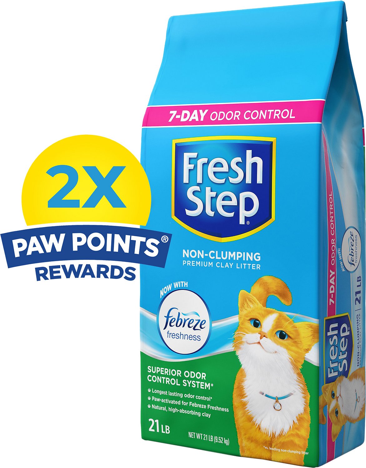 Fresh Step Scented Non-Clumping Clay Cat Litter with Febreeze, 21