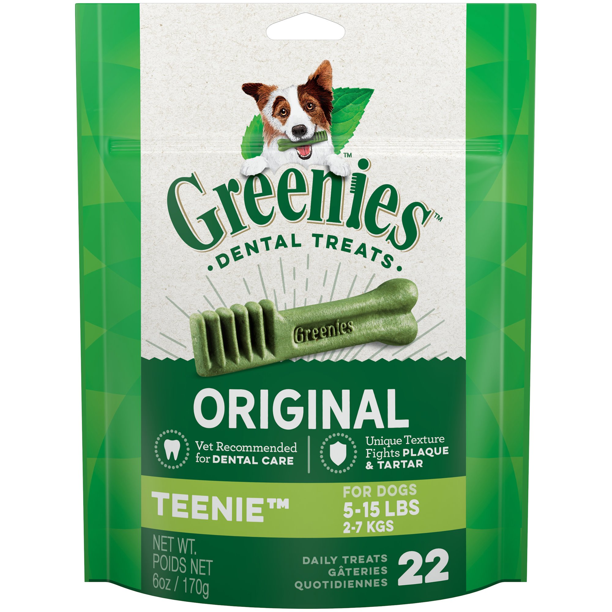 Greenies Original Teenie Dental Dog Treats, 6-oz, 22-count