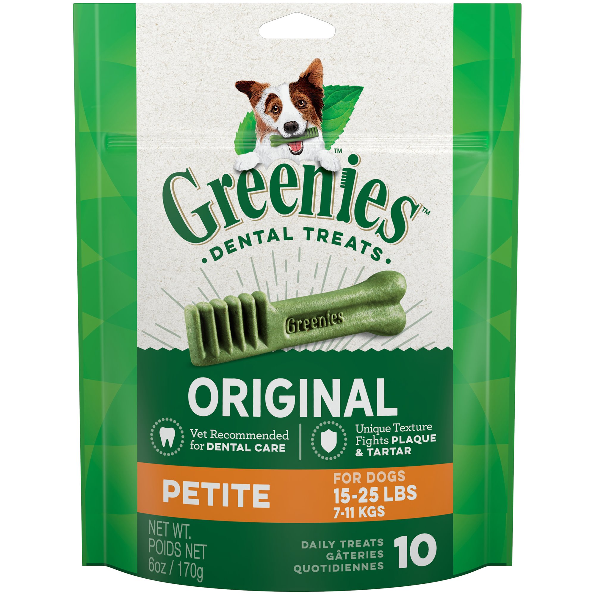 Greenies Original Petite Dental Dog Treats, 6-oz, 10-count