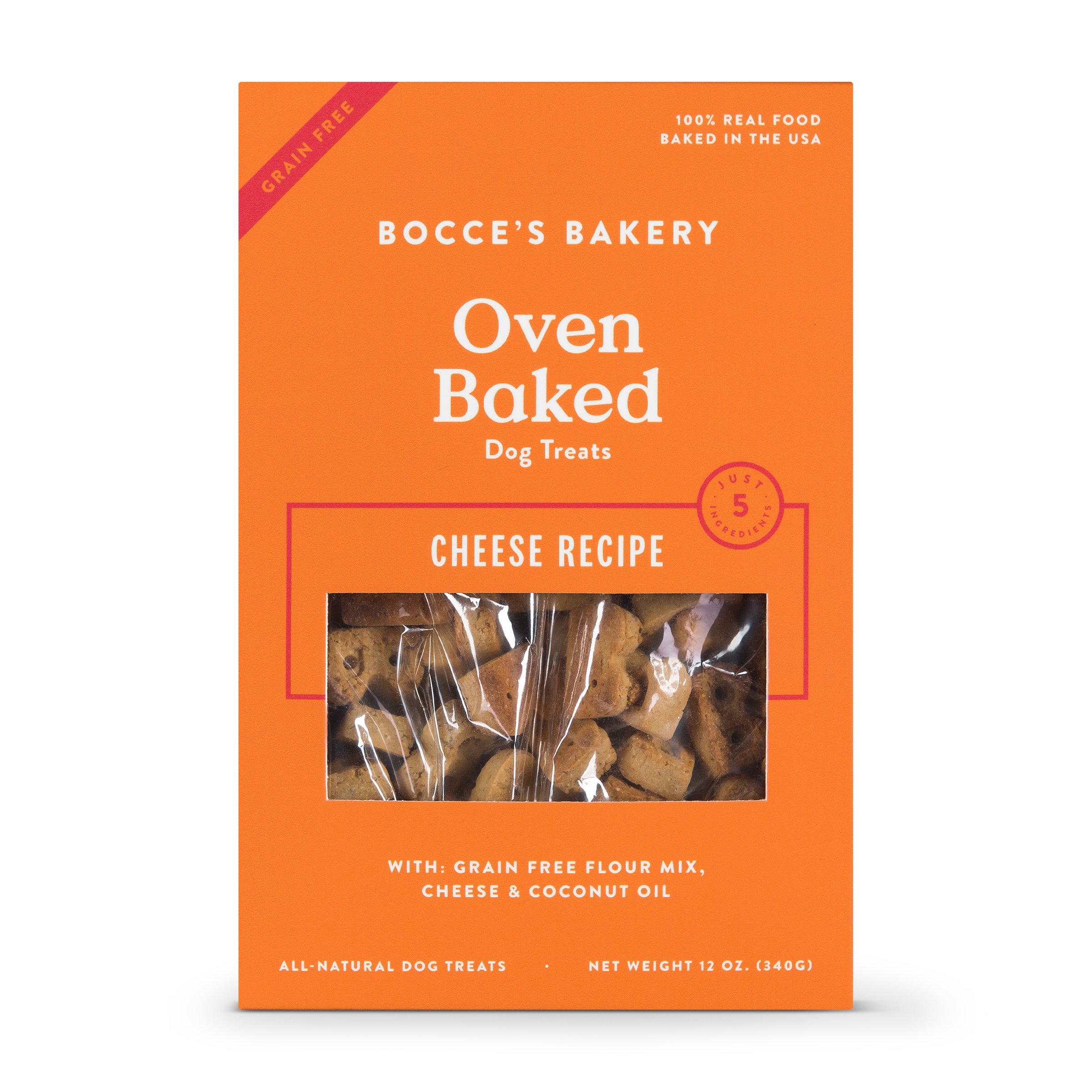 Bocce's Bakery Better Basics Grain-Free Cheese Dog Biscuits, 12-oz
