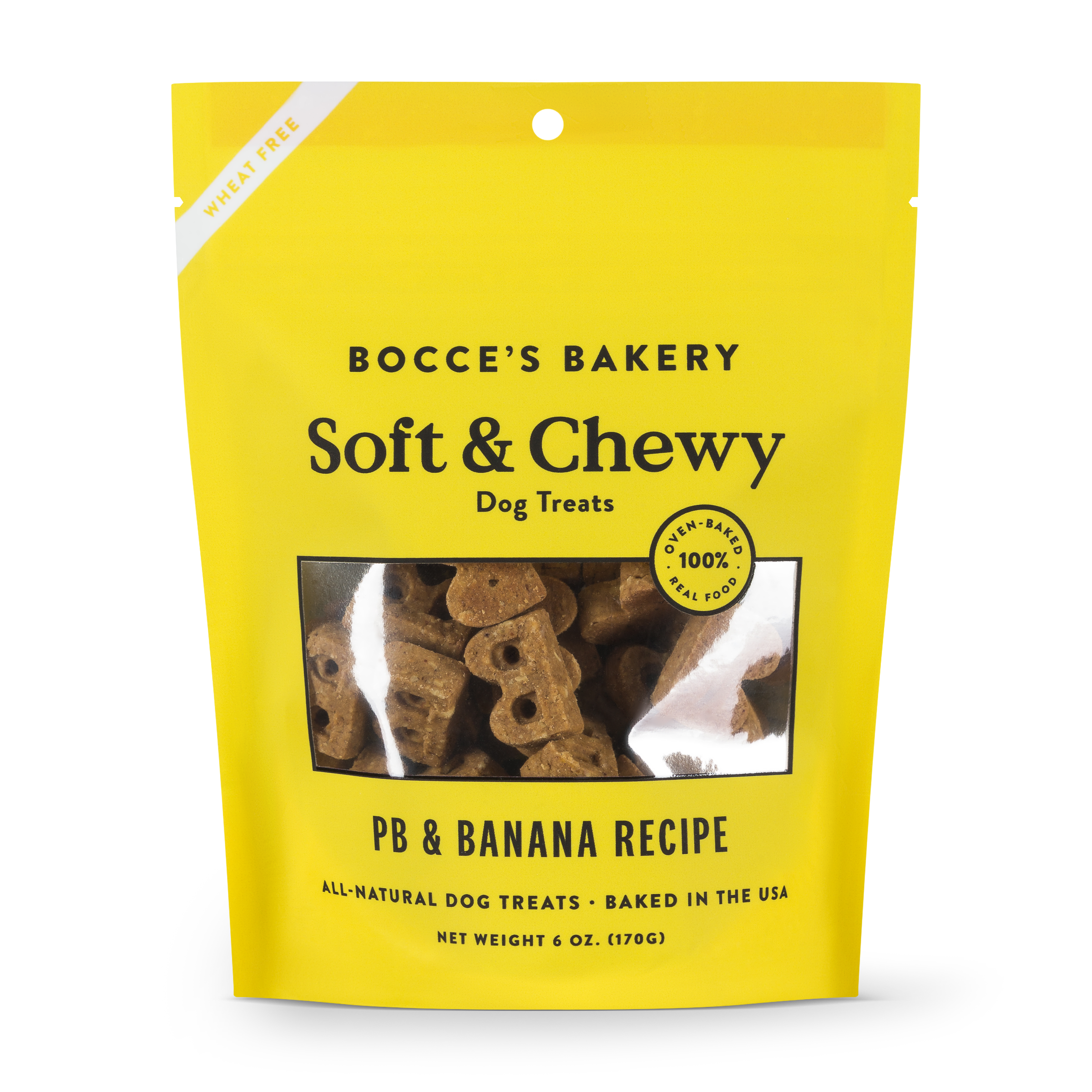 Bocce's Bakery Soft & Chewy Peanut Butter & Banana Dog Treats 6-oz