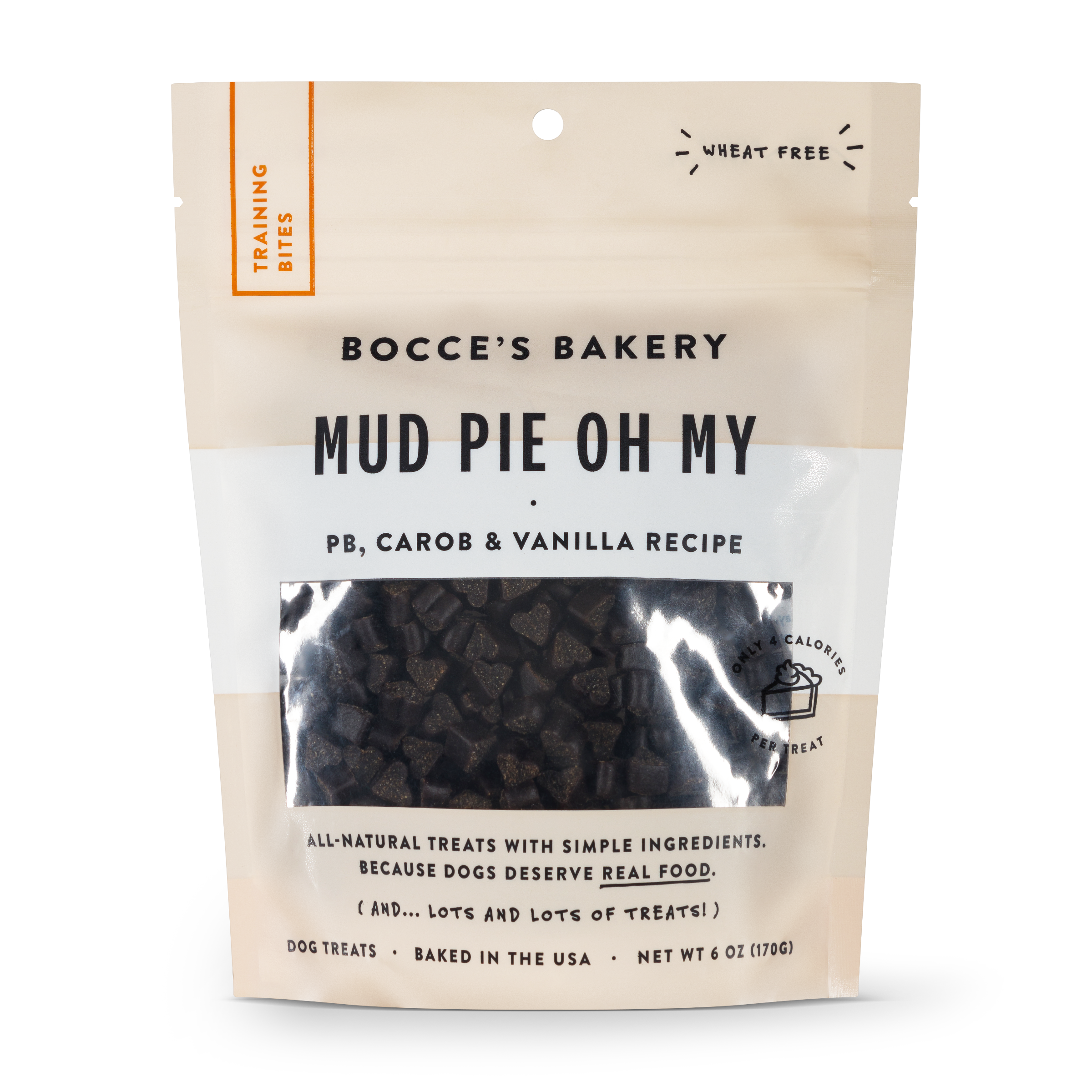 Bocce's Bakery Everyday Mud Pie Oh My Peanut Butter, Carob & Vanilla Recipe Training Bites Dog Treats, 6-oz