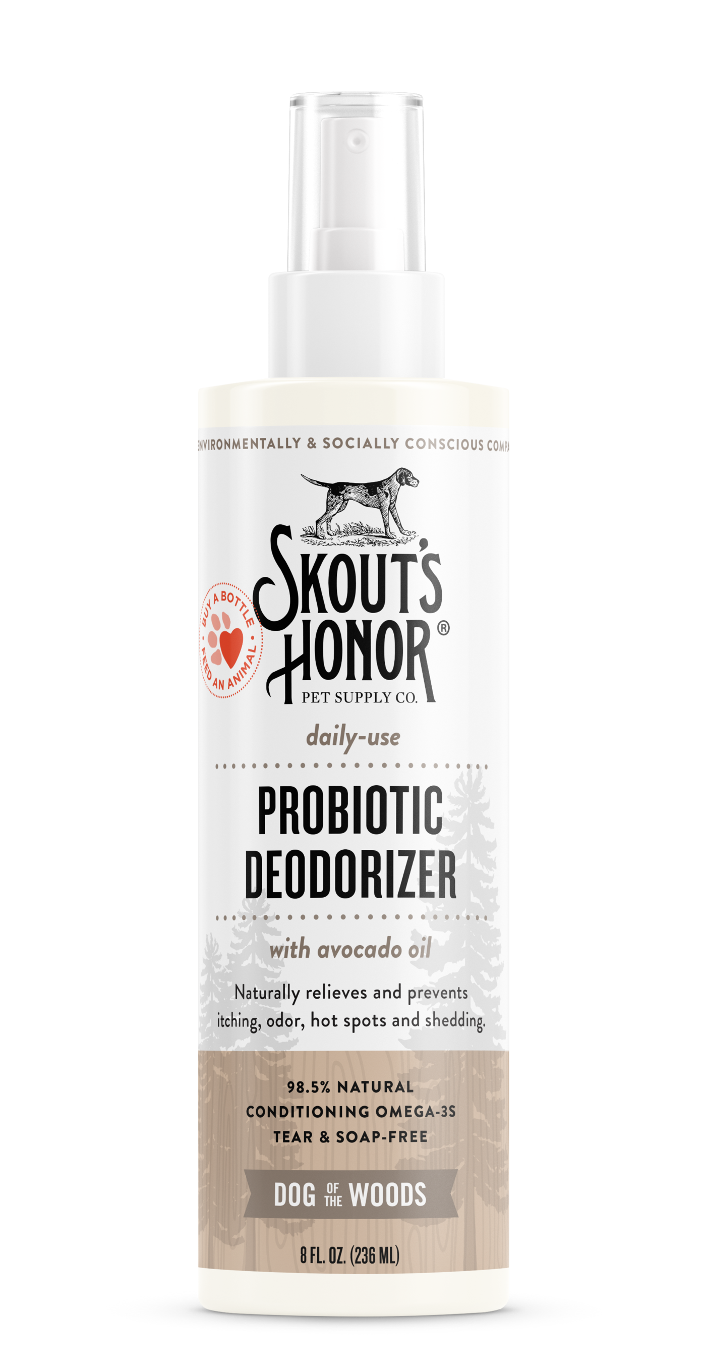 Skout's Honor Probiotic Deodorizer For Dogs & Cats, Dog of the Woods, 8-oz bottle