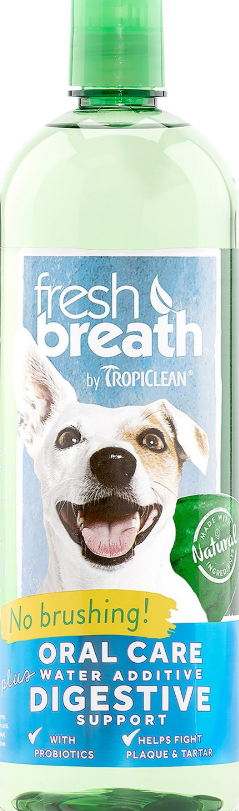 Tropiclean Fresh Breath Oral Care Water Additive Plus Digestive Support, 16-oz