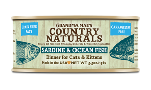 Grandma Mae's Country Naturals Grain-Free Sardine & Ocean Fish Dinner Wet Cat Food, 5.5-oz