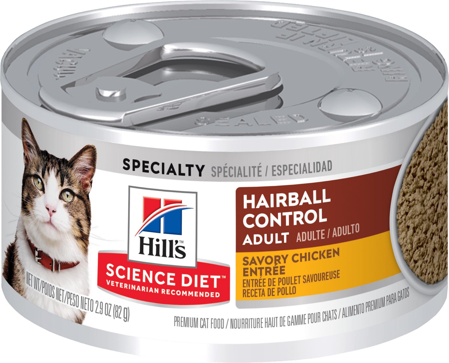 Hill's Science Diet Adult Hairball Control Savory Chicken Entree Wet Cat Food, 5.5-oz
