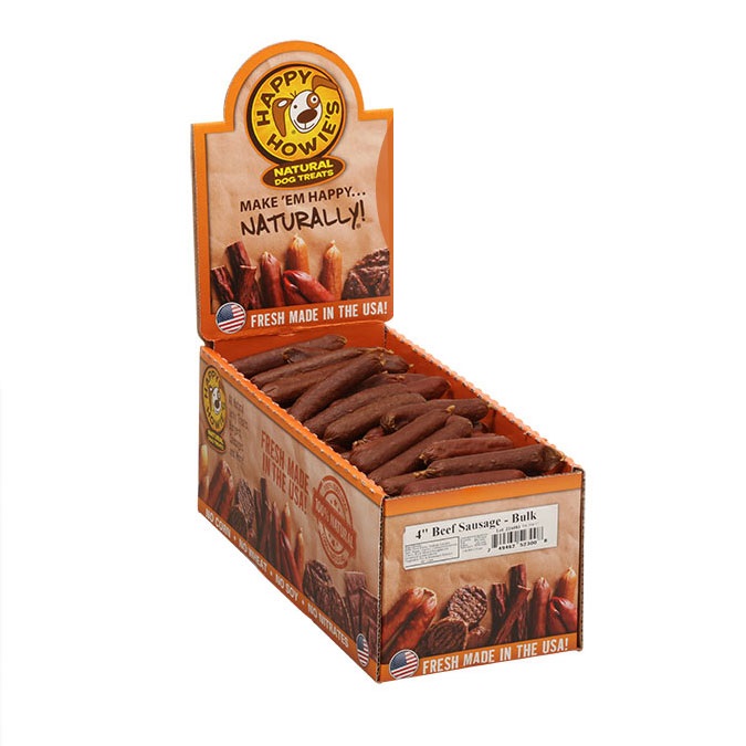 Happy Howie's Beef Sausage Dog Treat, 4-in, 1-count