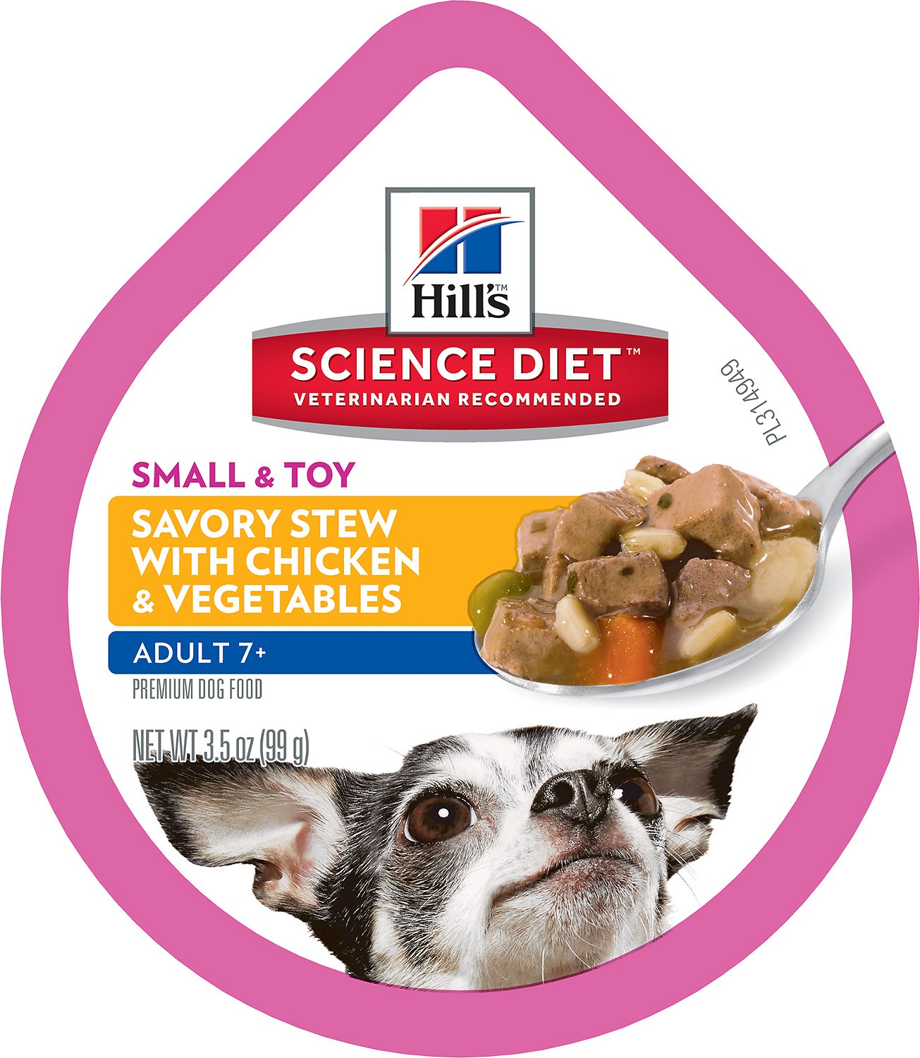 Hill's Science Diet Adult 7+ Small & Toy Breed Savory Chicken & Vegetable Stew Dog Food Trays, 3.5-oz