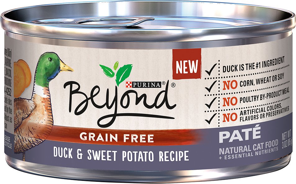 Purina Beyond Duck & Sweet Potato Pate Recipe Grain-Free Canned Cat Food, 3-oz, case of 12