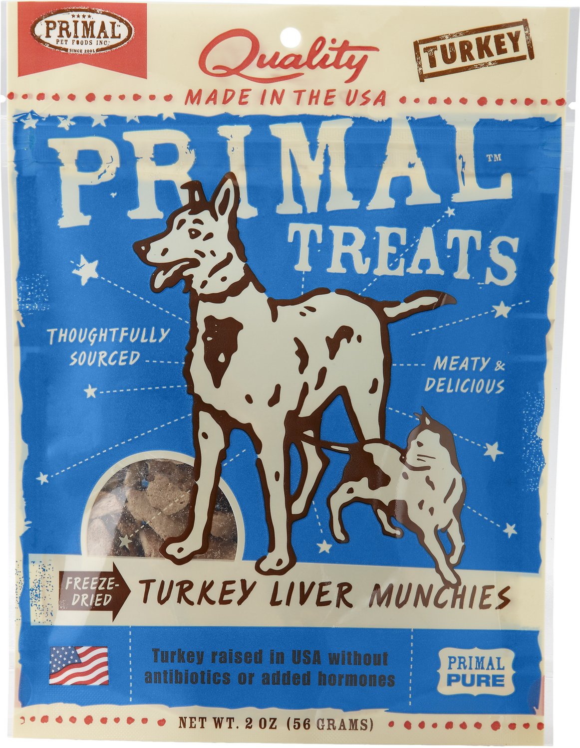 Primal Turkey Liver Munchies Freeze-Dried Dog & Cat Treats, 2-oz bag