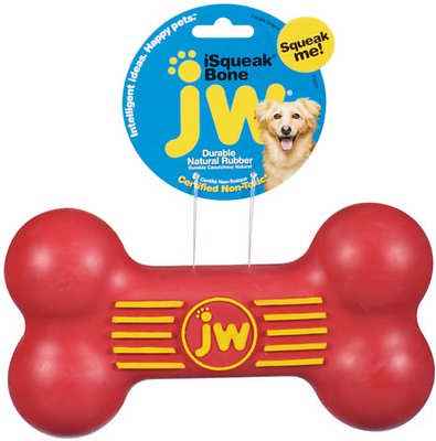 JW Pet iSqueak Bone Dog Toy, Color Varies, Large