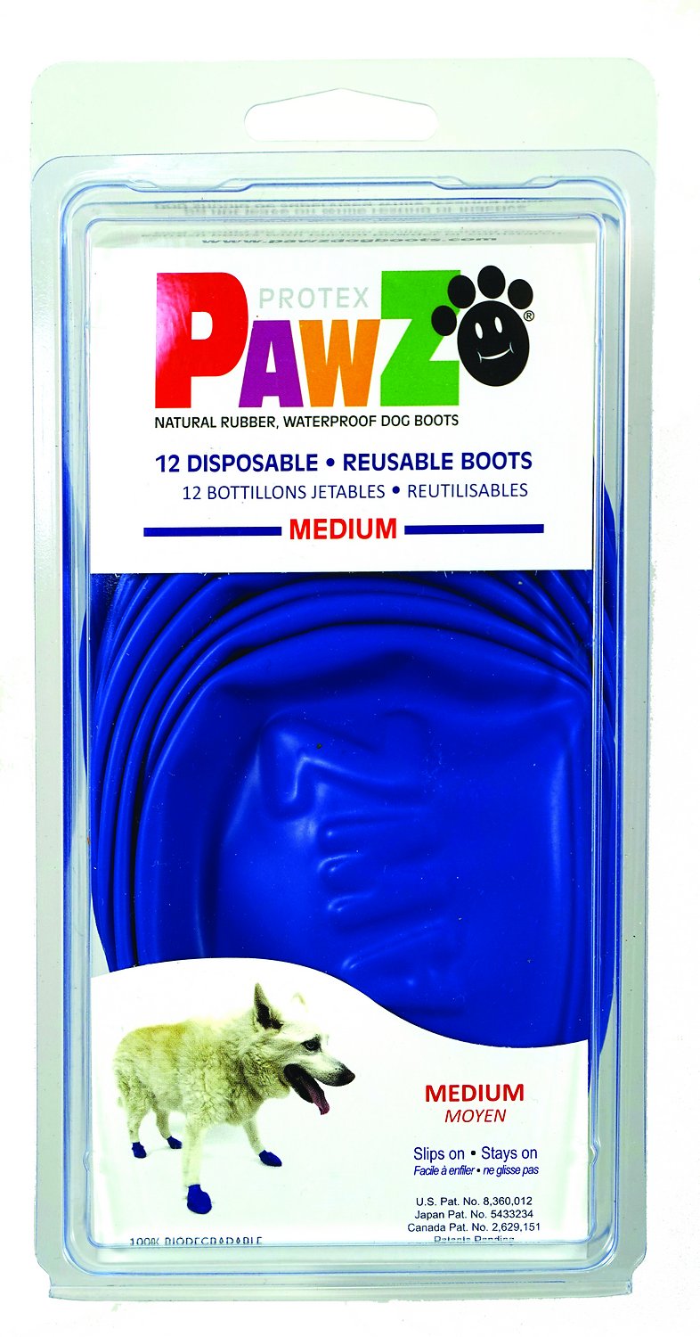 Pawz Waterproof Dog Boots, Blue, Medium