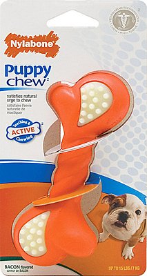 Nylabone Puppy Chew Double Action Bacon Flavor Dog Toy