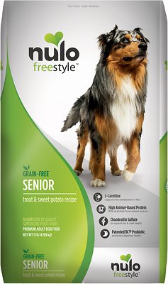 Nulo Dog Freestyle Trout & Sweet Potato Recipe Grain-Free Senior Dry Dog Food, 11-lb
