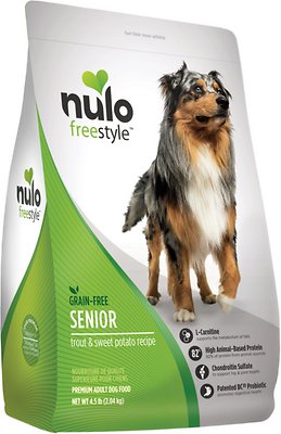 Nulo Dog Freestyle Trout & Sweet Potato Recipe Grain-Free Senior Dry Dog  Food, 4.5-lb | Long Leash On Life
