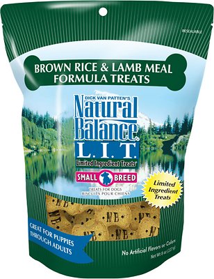 Natural Balance L.I.T. Limited Ingredient Treats Brown Rice & Lamb Meal Formula Dog Treats, Small Breed, 8-oz (**)