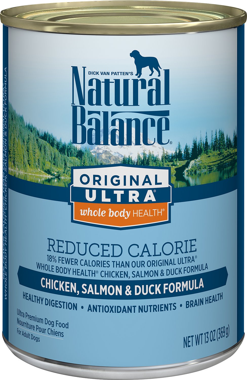 Natural Balance Original Ultra Whole Body Health Reduced Calorie Chicken, Salmon & Duck Formula Wet Dog Food, 13-oz