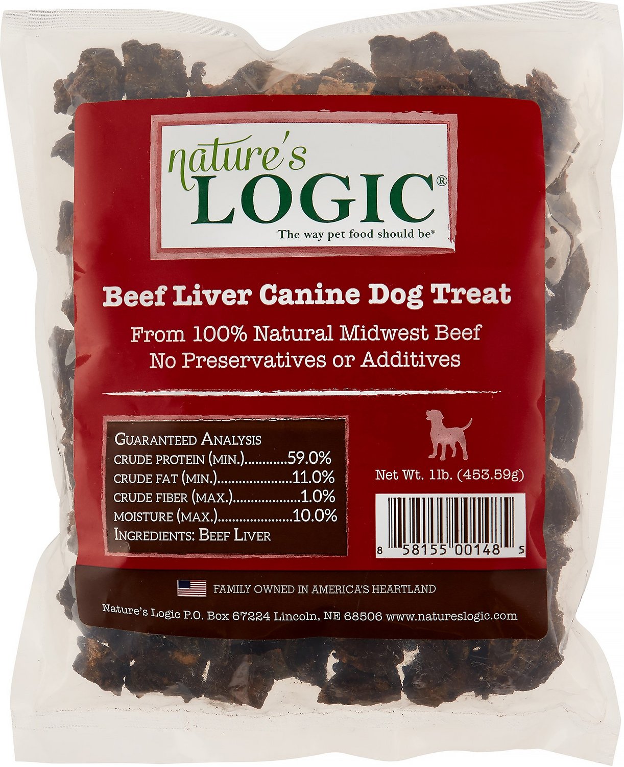 Nature's Logic Beef Liver Dog Treats, 1-lb bag