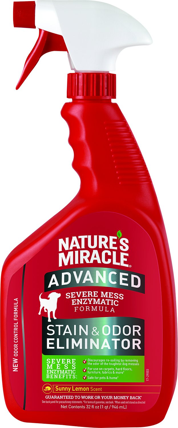 Nature's Miracle Dog Advanced Stain & Odor Remover Spray Sunny Lemon, 32-oz bottle