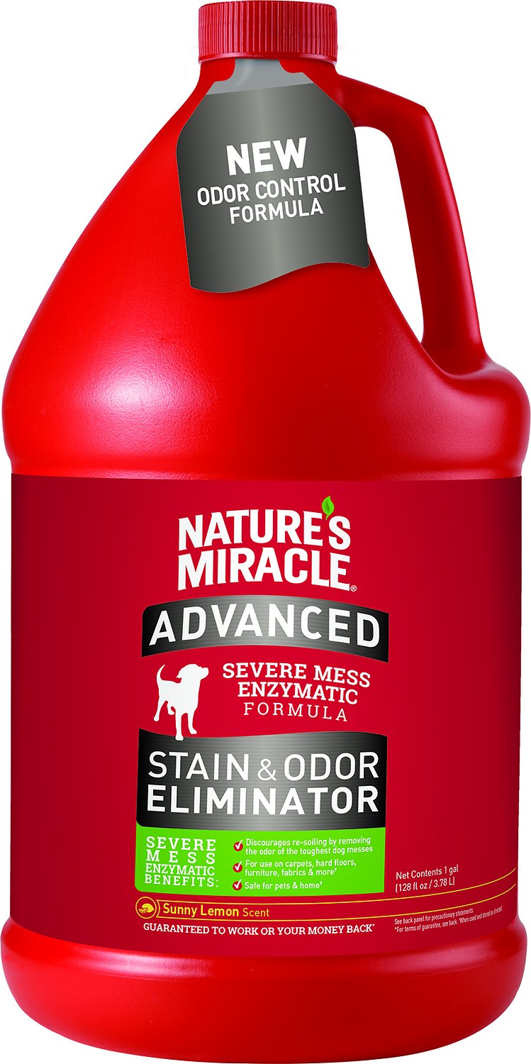 Nature's Miracle Dog Advanced Stain & Odor Remover Sunny Lemon, 1-gal bottle