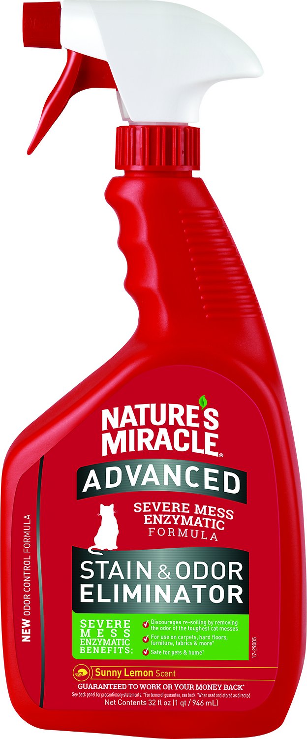 Nature's Miracle Advanced Just For Cats Stain & Odor Remover Spray Sunny Lemon, 32-oz bottle