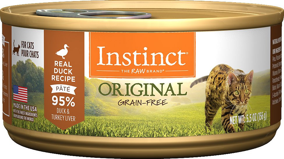 Instinct Original Grain-Free Real Duck Recipe Natural Wet Canned Cat Food, 5.5-oz