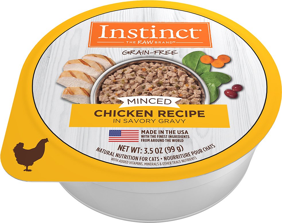 Instinct Grain-Free Minced Recipe with Real Chicken Wet Cat Food Cups, 3.5-oz