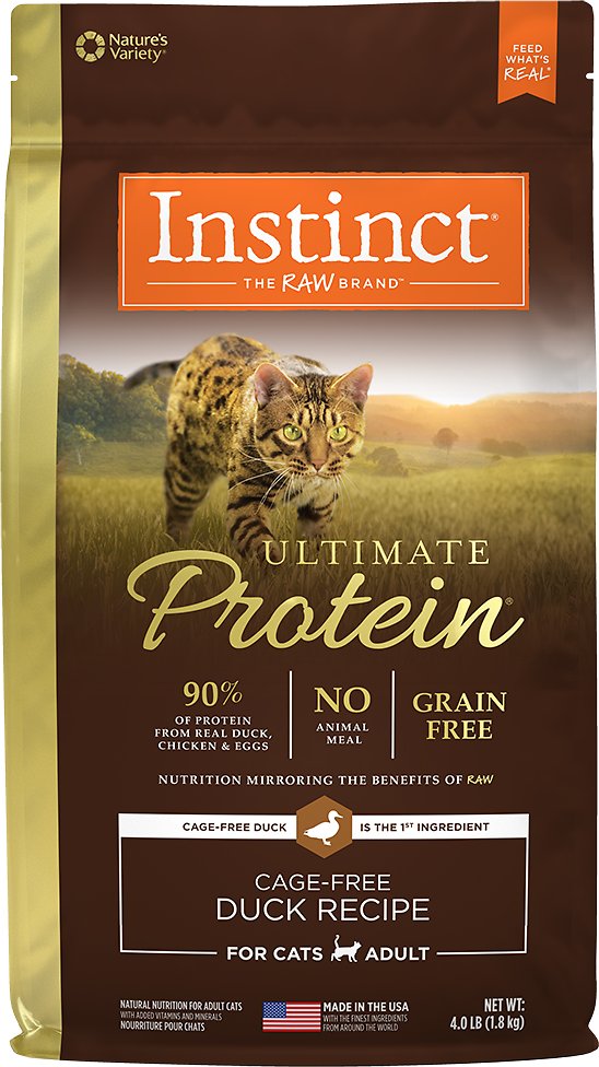 Instinct Ultimate Protein Grain-Free Cage-Free Duck Recipe Dry Cat Food, 4-lb