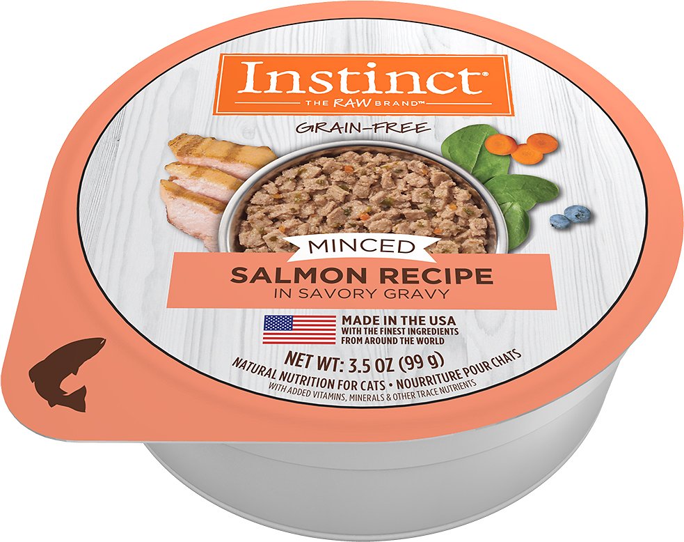 Instinct Grain-Free Minced Recipe with Real Salmon Wet Cat Food Cups, 3.5-oz