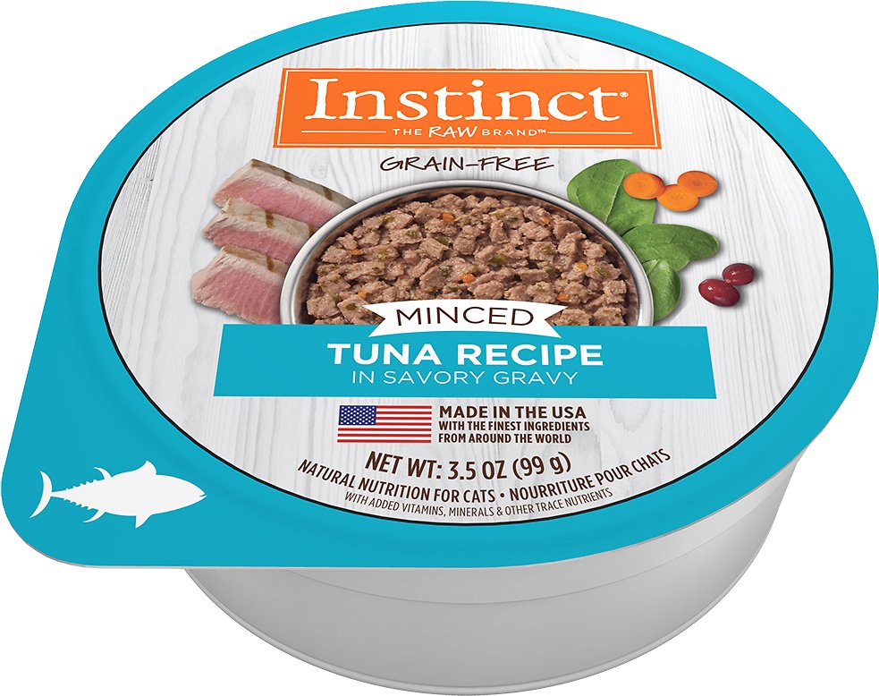 Instinct Grain-Free Minced Recipe with Real Tuna Wet Cat Food Cups, 3.5-oz