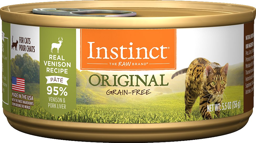 Instinct Original Grain-Free Real Venison Recipe Natural Wet Canned Cat Food, 5.5-oz