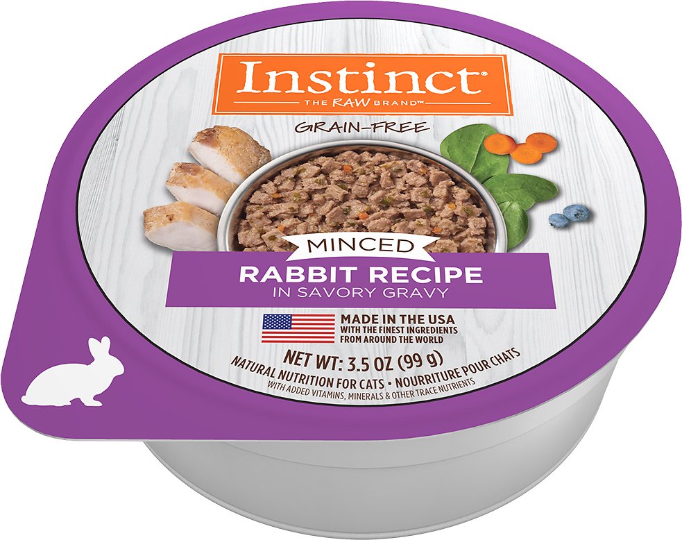 Instinct Grain-Free Minced Recipe with Real Rabbit Wet Cat Food Cups, 3.5-oz,