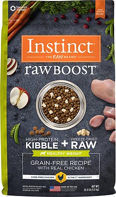 Instinct Raw Boost Healthy Weight Grain-Free Chicken Recipe Dry Dog Food, 20-lb