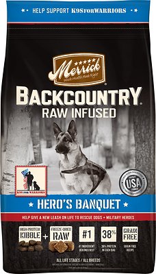 Merrick Backcountry Raw Infused Hero's Banquet Recipe Dry Dog Food, 22-lb