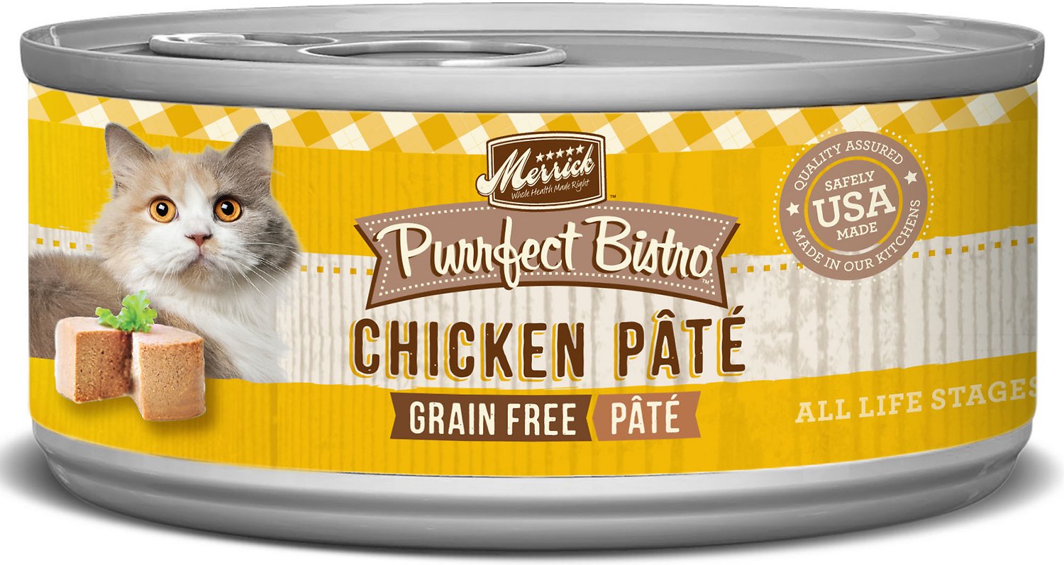 Merrick Purrfect Bistro Grain-Free Chicken Pate Canned Cat Food, 3-oz