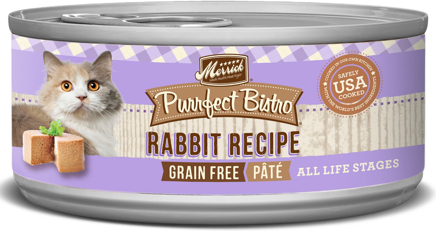 Merrick Purrfect Bistro Grain-Free Rabbit Pate Canned Cat Food, 3-oz