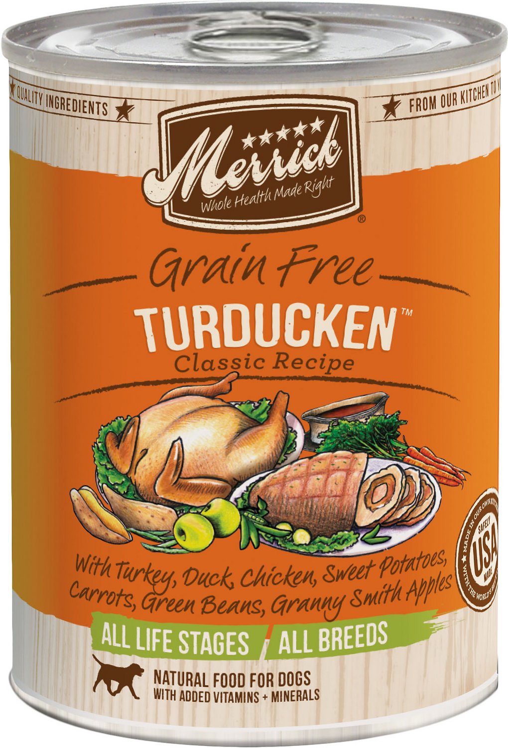 Merrick Grain-Free Turducken Recipe Canned Dog Food, 12.7-oz