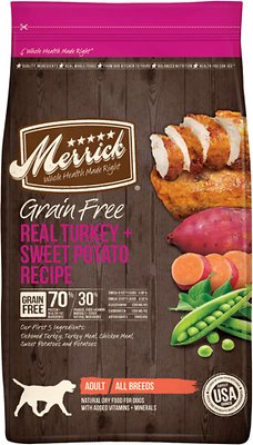 Merrick Grain-Free Real Turkey + Sweet Potato Recipe Dry Dog Food, 12-lb (original)