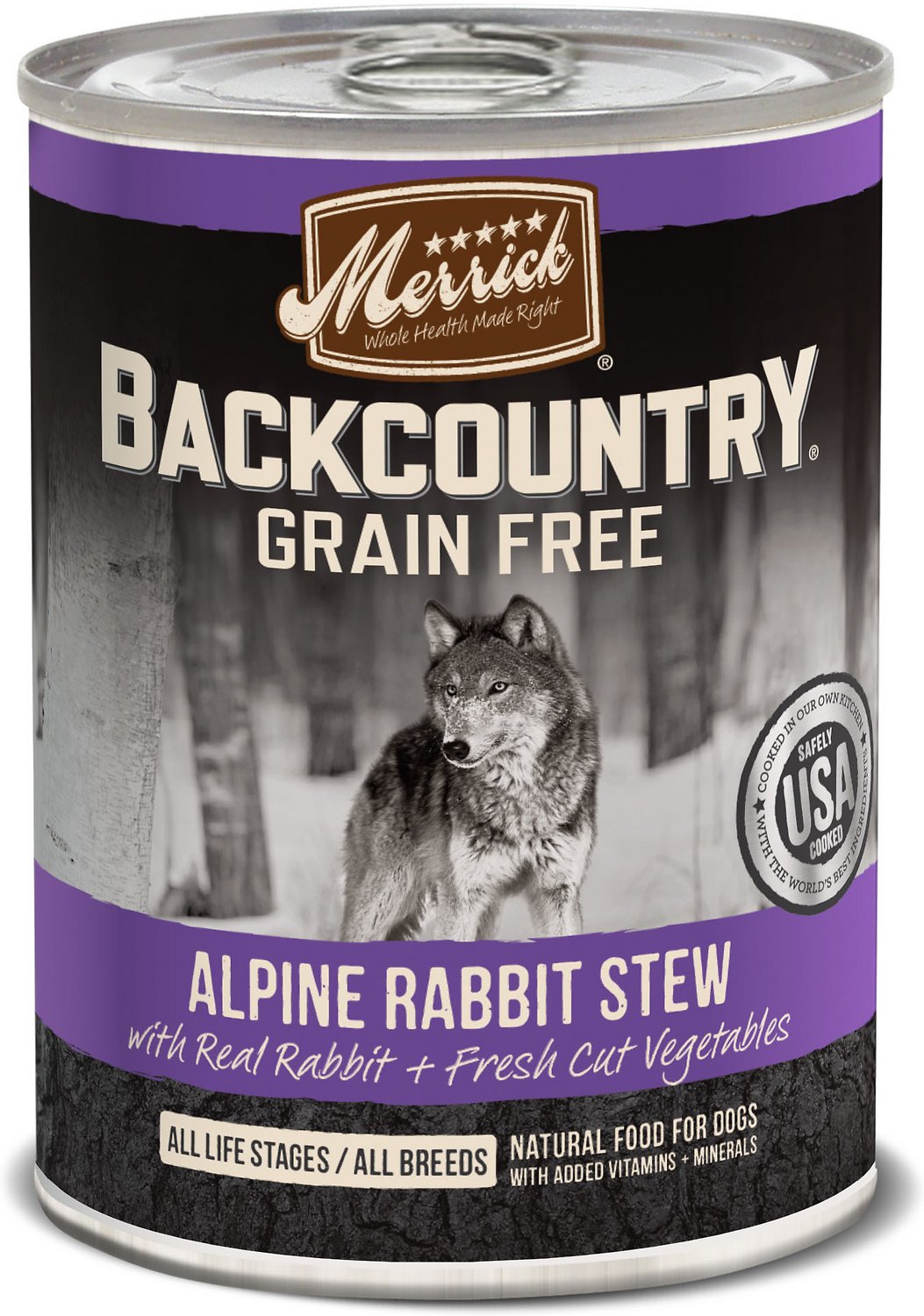 Merrick Backcountry Grain-Free Alpine Rabbit Stew Canned Dog Food, 12.7-oz