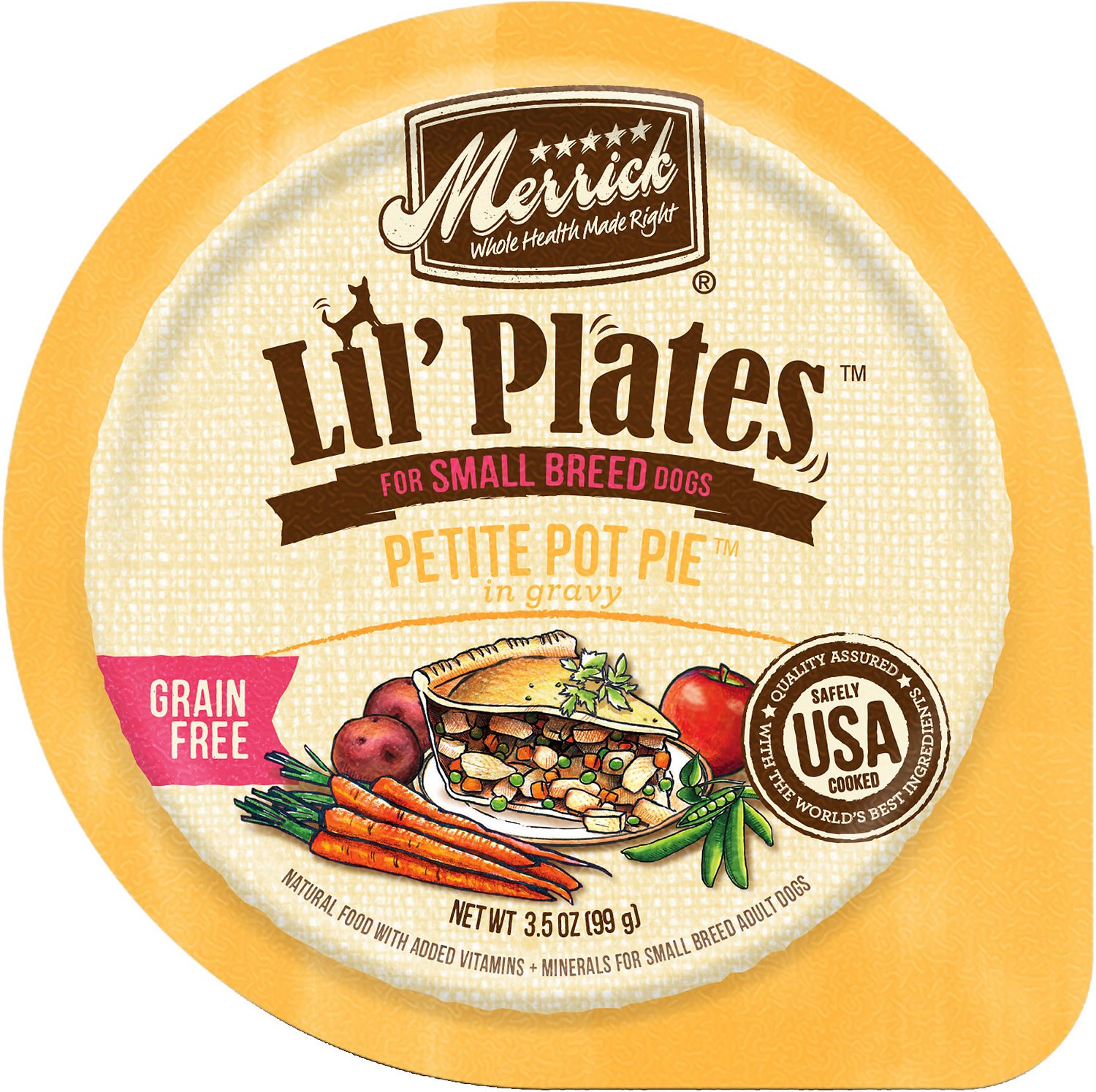Merrick Lil' Plates Grain-Free Petite Pot Pie in Gravy Dog Food Trays, 3.5-oz