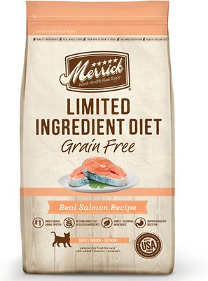 Merrick Limited Ingredient Diet Grain-Free Real Salmon Recipe Dry Cat Food, 4-lb