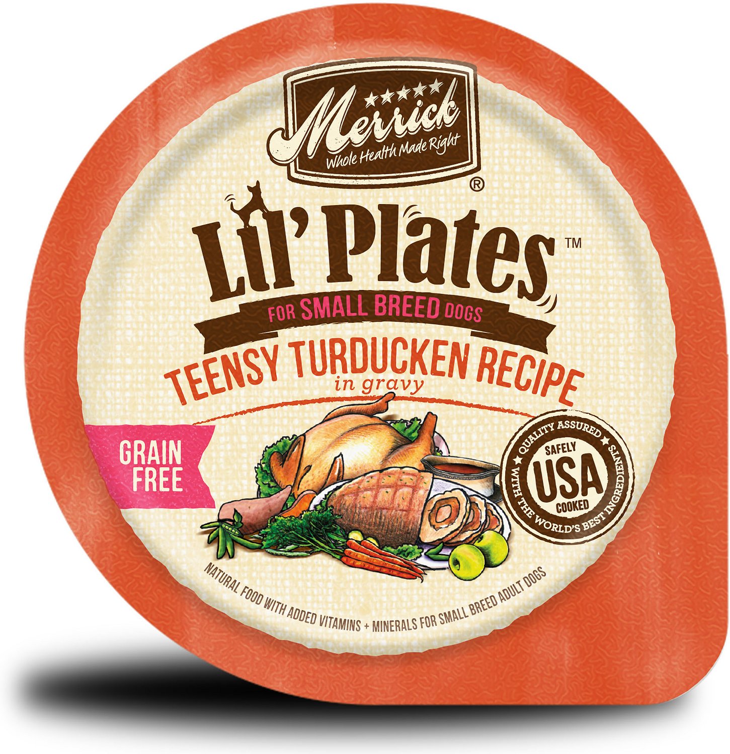Merrick Lil' Plates Grain-Free Teensy Turducken in Gravy Dog Food Trays, 3.5-oz