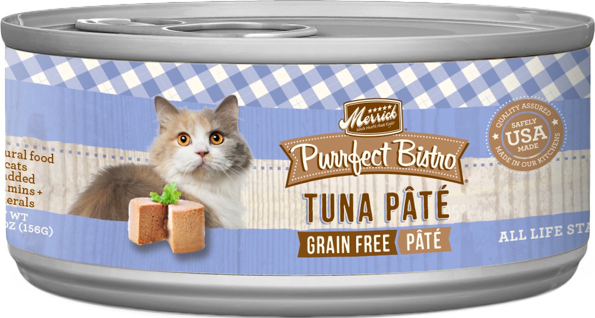 Merrick Purrfect Bistro Grain-Free Tuna Pate Canned Cat Food, 3-oz