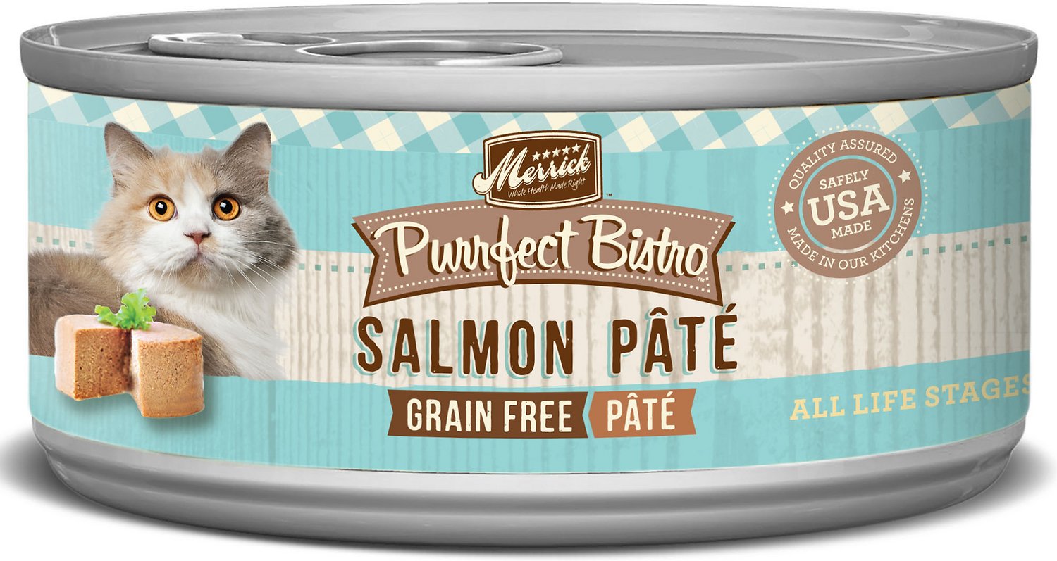 Merrick Purrfect Bistro Grain-Free Salmon Pate Canned Cat Food, 3-oz