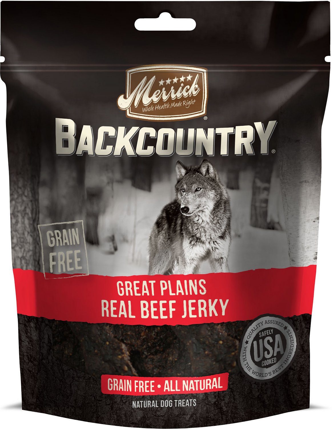 Merrick Backcountry Great Plains Real Beef Jerky Grain-Free Dog Treats, 4.5-oz