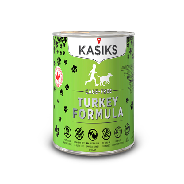 KASIKS Cage-Free Turkey Formula Grain-Free Canned Dog Food, 12.2-oz