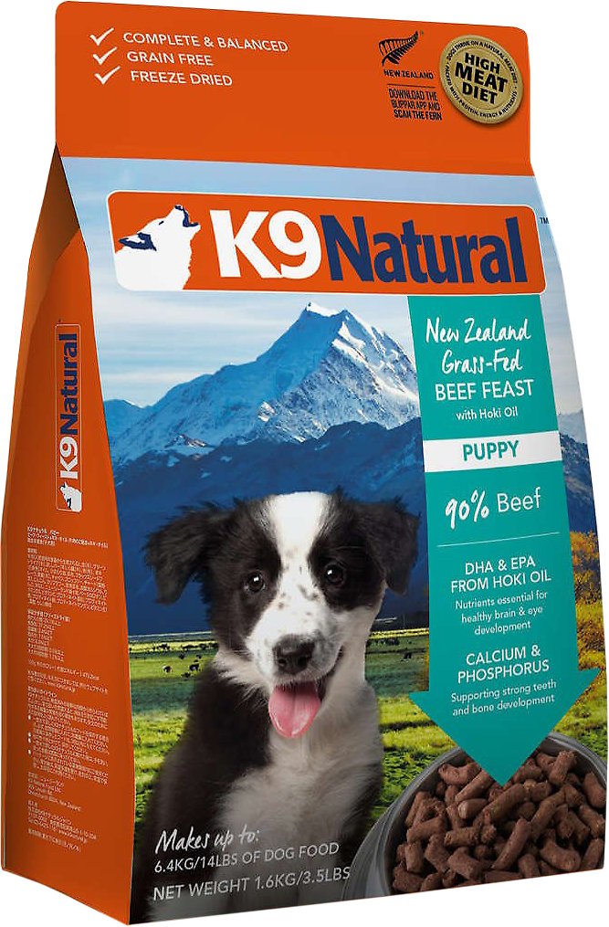 K9 Natural Puppy Beef Feast Grain-Free Freeze-Dried Dog Food, 4-lb