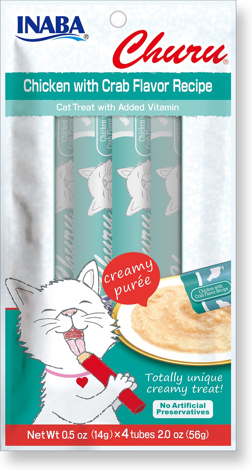 Inaba Churu Grain-Free Chicken with Crab Flavor Puree Lickable Cat Treat