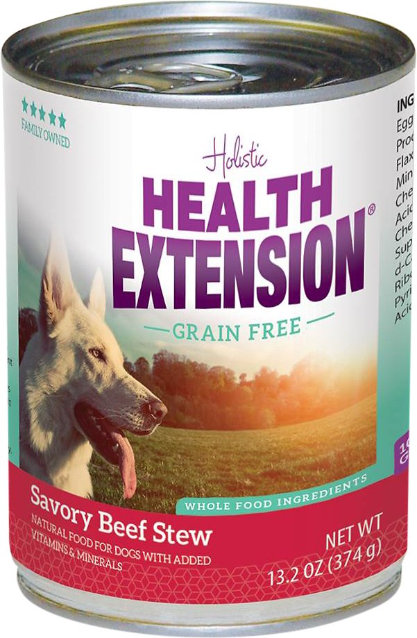 Health Extension Grain-Free Savory Beef Stew Canned Dog Food, 13.2-oz