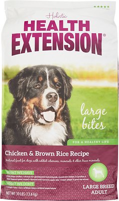 Health Extension Large Bites Chicken & Brown Rice Dry Dog Food, 30-lb